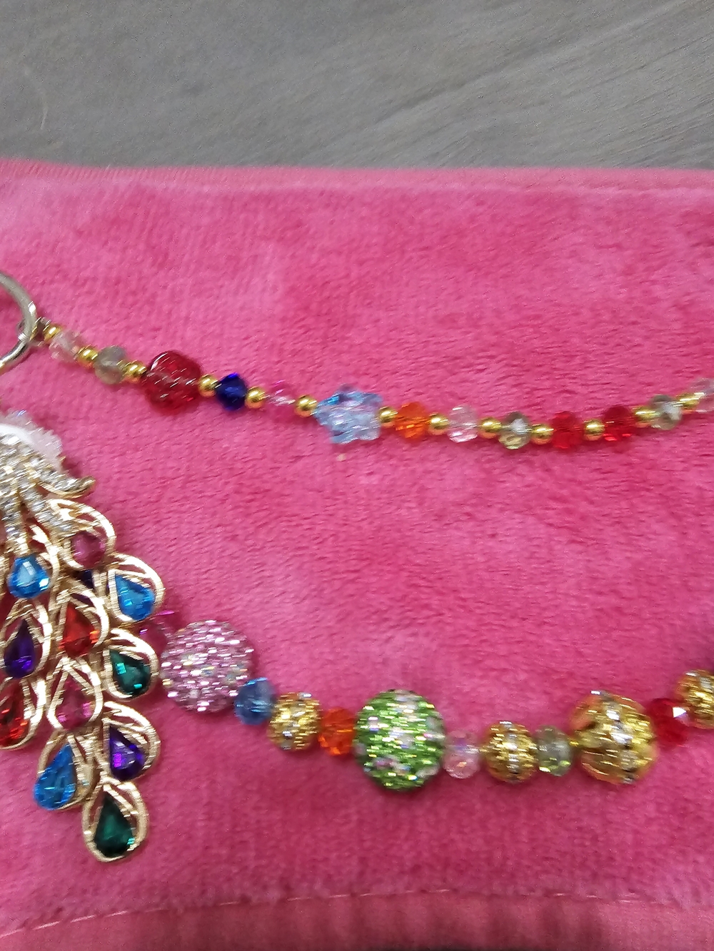 Colorful Multicolor Beaded Statement Bagcharm - Picture 5 of 9